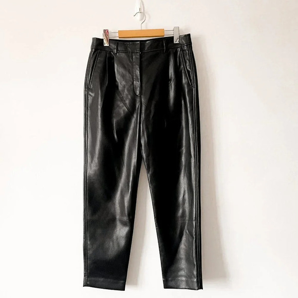 Aritzia Babaton Command High Waisted Vegan Leather Pants Black Size 8 - Picture 5 of 11